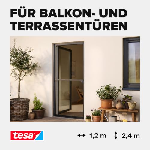 tesa INSECT STOP Aluminium Rahmen Fliegengitter für Türen 120 cm x 240 cm – Ansicht 4