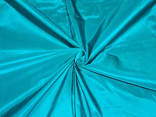 Tissu taffetas de soie pure vert bleuâtre au mètre tissu haut de gamme