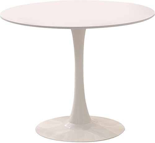 Miniatura 7 de Juego de mesa de comedor de 3 piezas de 31.5", mesa redonda para 2, mesa de comedor blanca y sillas tapizadas de bouclé, juego de 2 sillas para