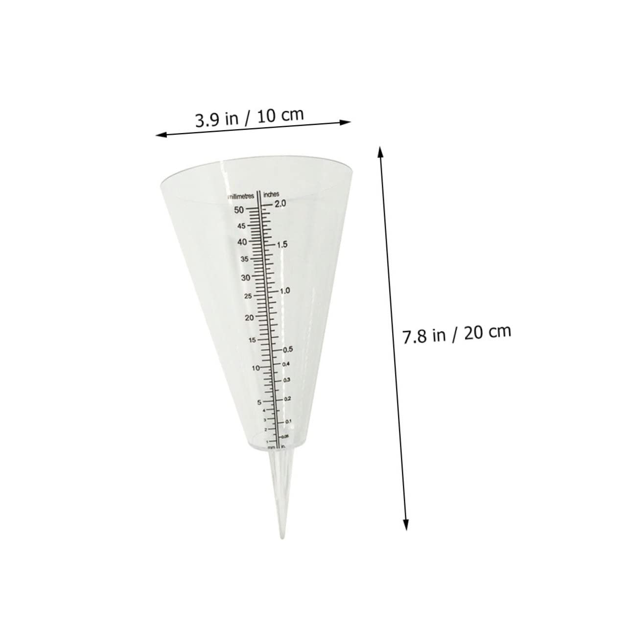 Gogogmee Cone Shaped Rain Gauge Transparent Rain Measuring Cup with Scale for Garden Use Accurate Rain for Farming Meteorological Statistics and Controlled Watering