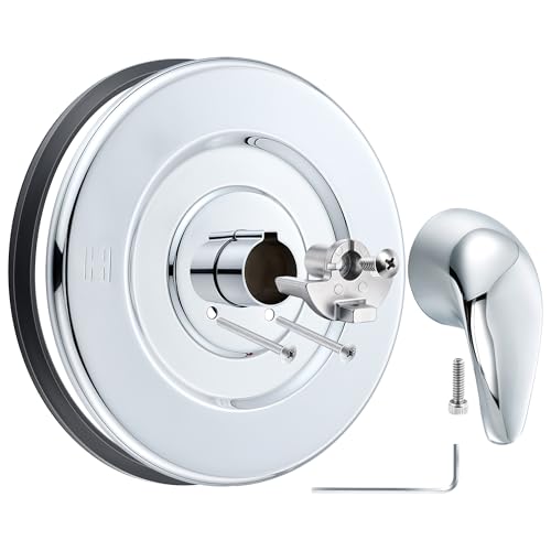 Image of Enhon Tub and Shower Trim Kit, Shower Trim Compatible with Moen Chateau TL470 Single Handle Tub /Shower Standard Valve, Escutcheon Screws Tube and Handle(Chrome, Lever)