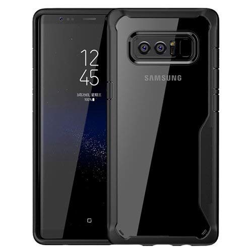 Solimo TPU+Plastic Transparent Black Bumper Case (Hard Back & Soft Bumper Cover) with for Samsung Galaxy Note 8 - Black