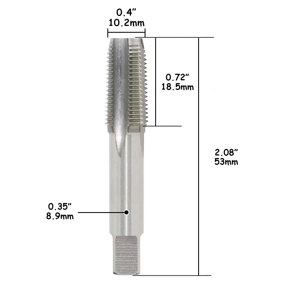 Kigauru 2Pcs NPT Tapered Pipe Thread Tap High Speed Steel 1/8