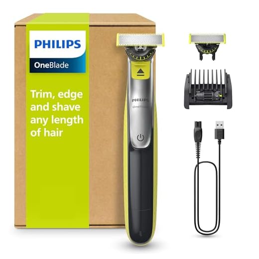 Philips OneBlade 360 Face – Elektrischer Bartschneider und Rasierer zum Trimmen, Stylen und Rasieren, inkl. 2 innovativen 360-Klingen & verstellbarem 5-in-1-Trimmaufsatz (Modell QP2734/30)