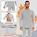 OBFUN Thermal Underwear for Men Long Johns Set - Fleece Lined Base Layer for Cold Weather Winter Clothes Light Grey Medium