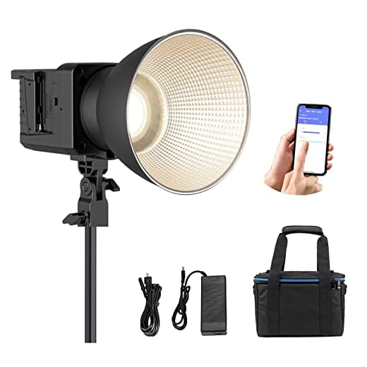Luz de vídeo LED SOkani X100 Bi 100 W COB, bicolor balanceado CRI96+ TLCI 95+ 5 Efeito de iluminação pré-programado Ajuste sem fio o brilho Iluminação de montagem Bowens para estúdio de fotografia You