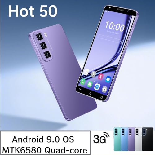 Jtqtj Hot50 - Telefono Cellulare, Display Da 5,0 Pollici, Dual Sim, 16 Gb Rom/Up Fino A 128 Gb, Doppia Fotocamera, Supporto Wifi, Gps, Telefono Bluetooth Android Phone (Viola) - 2