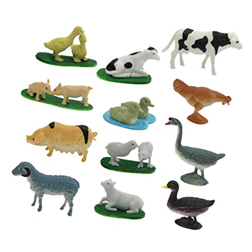 STOBOK Brinquedos de Animais de Fazenda Bonecos de AÃ§Ã£o Animal Em Miniatura Playset Brinquedos Edu
