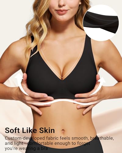 As Fairy 2026 Deep V Wireless Push Up Bras for Women Soft Support Bra with Lift Comfortable T-Shirt Bra for Daily Wear - image 2