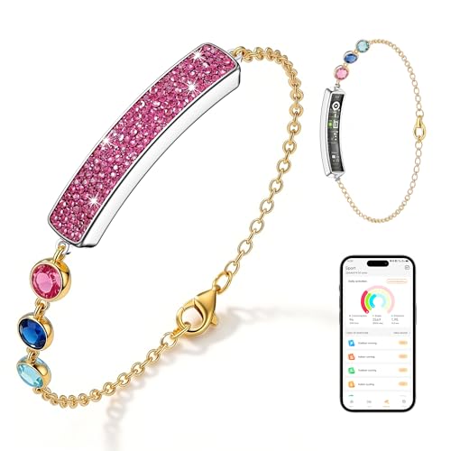 Image of Smart Bracelet for Women - Fitness Tracker with Heart Rate, Sleep & Step Tracking, 1ATM Water Resistant, Multi-Sport Modes, Fitness Tracking Wearable with Free App, 2 Bands (Pink)