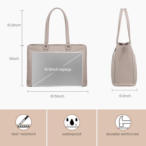 Image of LOVEVOOK Laptop Tote Bag for Women, Office Work Bag Briefcase fit for 15.6 inch Laptop, Large Capacity Teacher Computer Bag Handbag