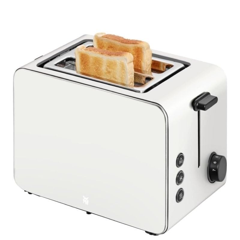 WMF Stelio Tostapane 2 fette in acciaio inox, doppia fessura con inserto per panino, funzione bagel, 7 livelli di doratura, 900 W, acciaio inox grigio opaco