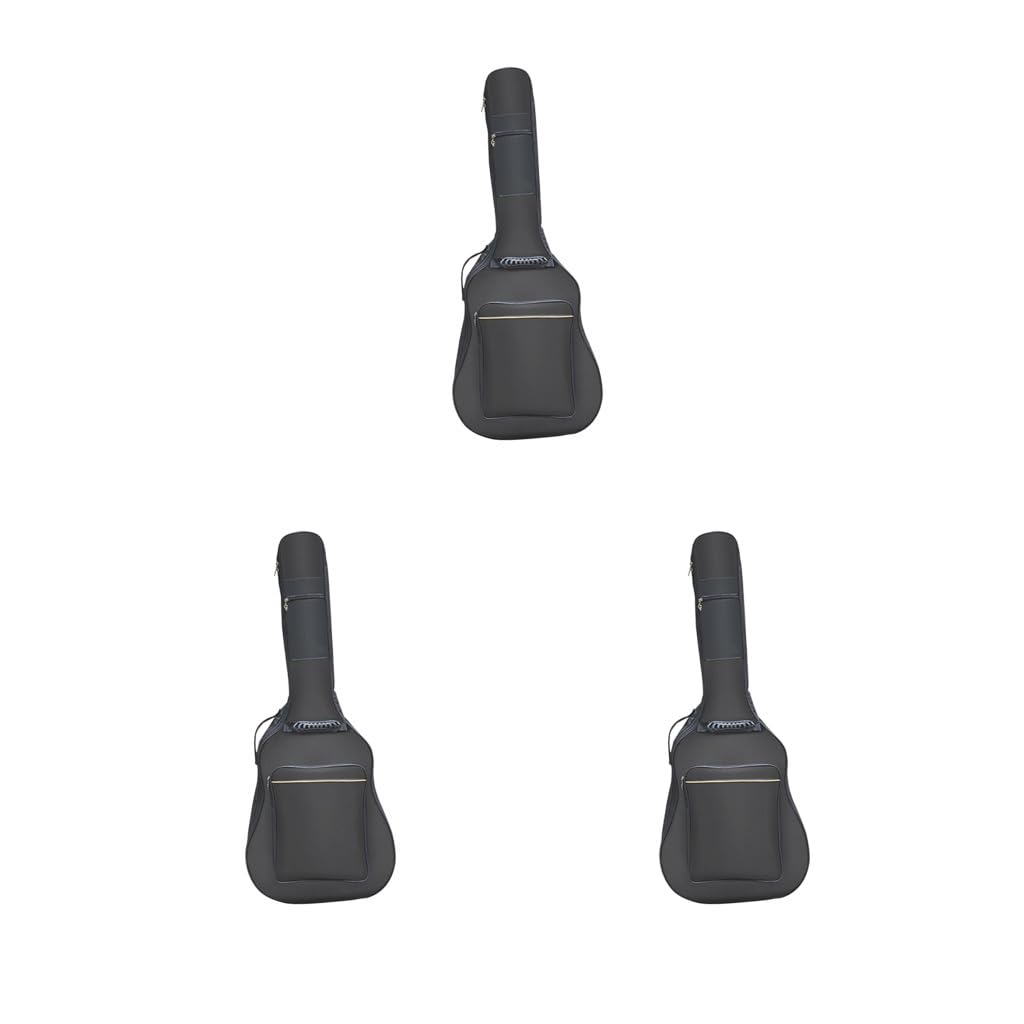 Bolsa de almacenamiento acolchada ajustable para guitarra 38/39/40/41, Juego de 3 (negro), 105x41cm, como se muestra en la