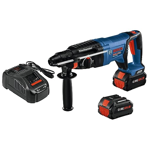 Bosch GBH18V-26DK24 SDS-plus rotary hammer kit, 1 in., brushless, two CORE18V 8.0 Ah batteries