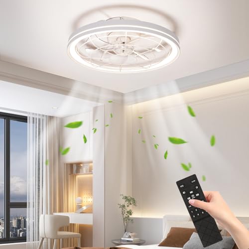 Ventilateur plafond LED réversible haut de gamme au design blanc épuré