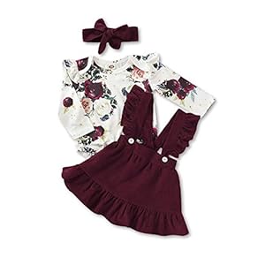 Newborn Baby Girl Clothes Toddler Long Sleeve Ruffle Romper Top Infant Skirt Set Little Girl Overall Dress