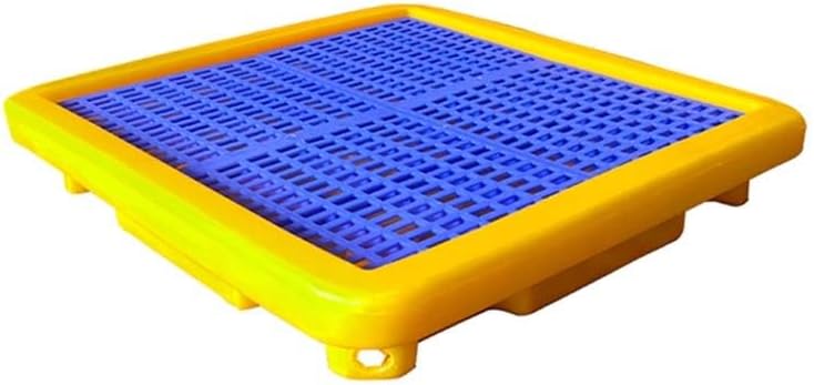Containment Spill Pallet, Stackable Polyethylene Oil Drum/Paint Bucket Tray, Industrial Garage Storage Detachable Modular Shipping Platform(Yellow 2pcs 68x68x12cm)