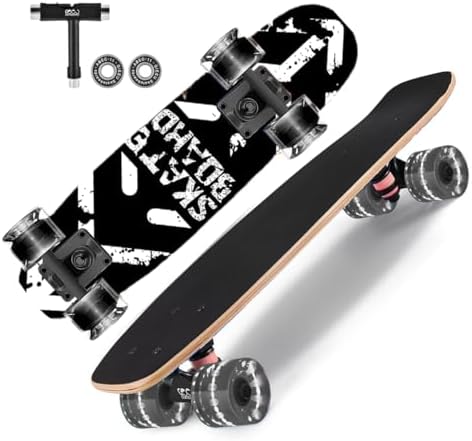 Skateboards with Colorful Flashing Wheels for Beginners,Kids,Teen...