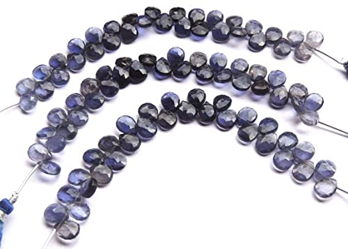 Iolite Pears perles de rechange facettées 8-10mm almond pour montage de bijoux