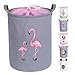 Cesto portabiancheria da 41 litri, cesti portaoggetti per camera dei bambini Cestini portaoggetti pieghevoli in lino per bambini Giocattolo Nursery Home Gift Basket Office Bedroom (Fenicottero)