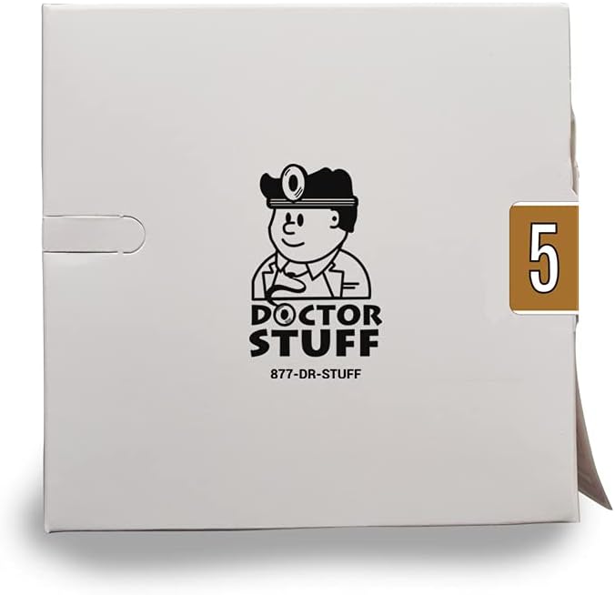 Doctor Stuff - File Folder Labels, Number 5, KARDEX PSF - 138 Match - KXNM Series Chart Stickers, Brown, 1-1/4" x 1-1/2", #5, 500/Roll