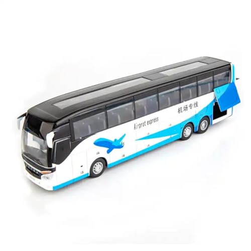 Image of DEOXY Big Airport Shuttle Double Decker Toys for Kids Diecast Metal Alloy Light & Music Open Door Collection Bus Toys for Boy Kids