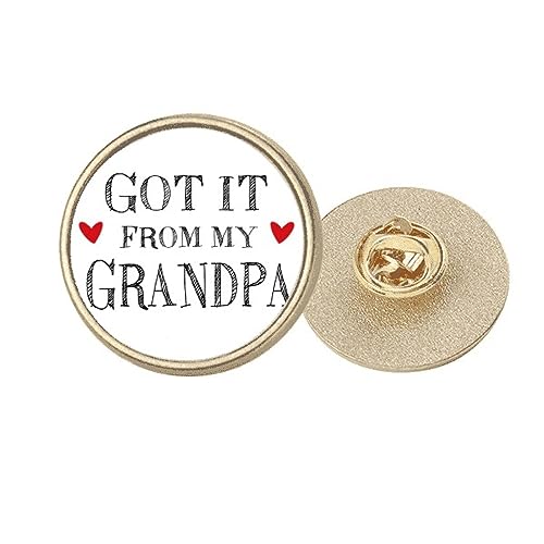 Broche ronde en métal doré Grandpa, fixez facilement cet insigne taille M