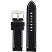 Tech Swiss LEA1550-22 22mm Leather Calfskin Black Watch Band.