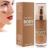 ★ Iluminador Líquido - Este iluminador líquido con un pigmento perlado reflectante, generalmente se aplica al cuerpo y al rostro, agrega luz al rostro para una piel radiante, deja la piel bronceada por el sol y crea un brillo inigualable besado por el sol.