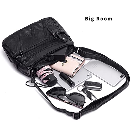 Crossbody Bags for Women Waterproof Shoulder Bag Messenger Bag Casual PU Leather Ladies Purse Handbag Cross Body Hand Bag Black by wuxingmeili - Used condition - Image 7
