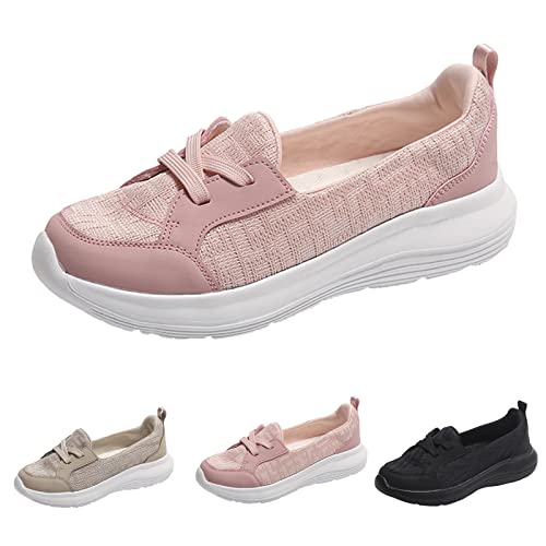 Generic Women Orthopedic Walking Shoes,Women’s Breathable Comfy Slip On Arch Support Nonslip Fashion Shoes 2024 Wide Width Woven Orthopedic Soft Loafers Sneakers Boat Shoes