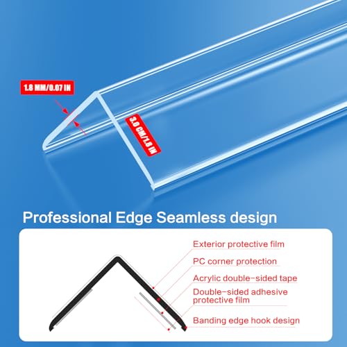 Image of MONOID Wall Corner Protector - Pack of 12 Self Adhesive Corner Guards for Walls Edge Protection - 1.18 inch x 1.18 inch x 47.2 inch, Easy to Apply - No Tools Needed