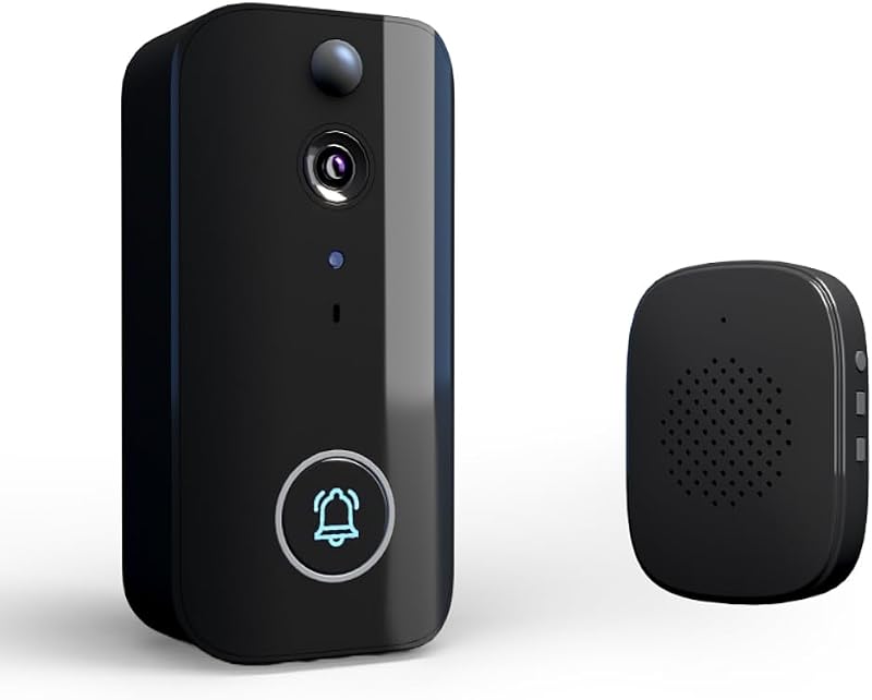 Timbre inteligente Cámara de puerta con detección de movimiento WiFi Cámara de video inalámbrica Timbre de videoportero recargable con visualización nocturna HD Audio bidireccional para uso en puerta de apartamento de oficina en casa de villa