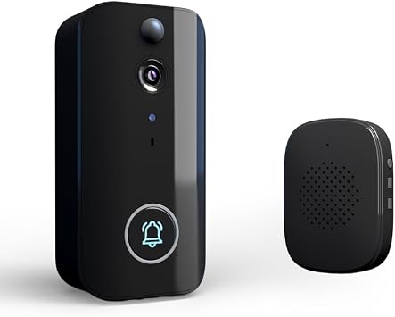 Smart Doorbell Ring Door Camera with Motion Detection WiFi Wireless Video Bell Camera Rechargeable Video Intercom Doorbell with HD Night Viewing Two-Way Audio for Villa Home Office Apartment Door Use