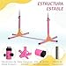 Imagen de HOMCOM Barra de Gimnasia para Niños de +3 Años Barra de Entrenamiento con Altura Ajustable 92-150 cm Barra Horizontal de Gimnasia Carga 75 kg 194x121x150 cm Rosa