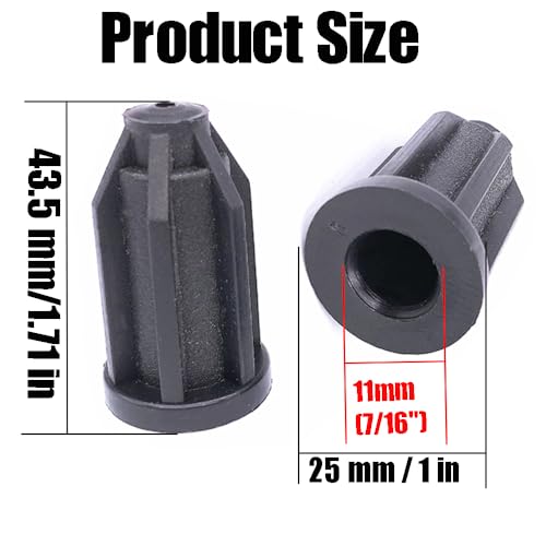 Image of 10Pcs Caster Socket Sleeve Round Inserts, Chair Caster Wheel Stem Insert, 7 /16 inch Inside Stem