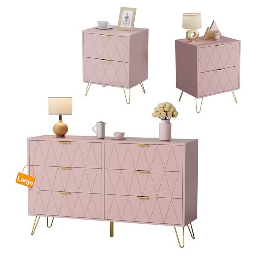 Anbuy 3 Piece Pink Bedroom Set