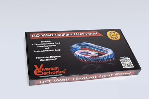 Vivarium Electronics Radiant Heat Panels Made in USA 80W – Premium Reptile Heater Mounts Easily with Stainless Steel Screws Reptile Heat Panel, Snake Heater, Bearded Dragon and Hermit Crab Accessories