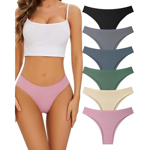 Riozz Cheeky Underwear for Women Seamless Bikini Panties No Show Underwear for Women Briefs Soft Stretch Hipster 6 Pack S-XL Cover