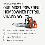 Motosega a Benzina Husqvarna 135 Mark II Robusta Affidabile e Facile da usare per uso privato, lama 36 cm, cilindrata 38 cm³, 22 cavalli per un peso di soli 4.7 kg - 4