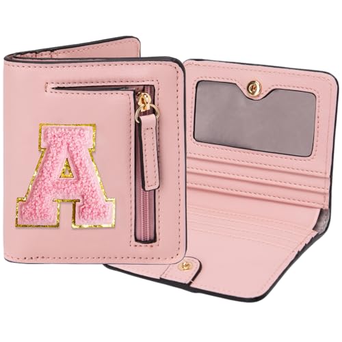 OYLOLA Birthday Gifts for Teen Girl Kids Wallet Girl Wallets Small Initial Rfid Wallet Preppy Stuff Gifts for Girls 8-12 Pink A