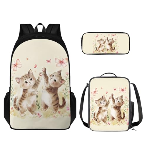 Sac à dos 3 pièces avec sac à déjeuner isotherme et trousse à stylos intégrée