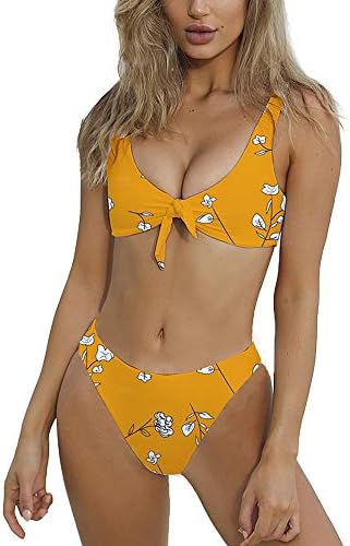 ZHUIYUN Knot Front Tropical Bikini Set Women Swimsuit Sexy Swimwear
