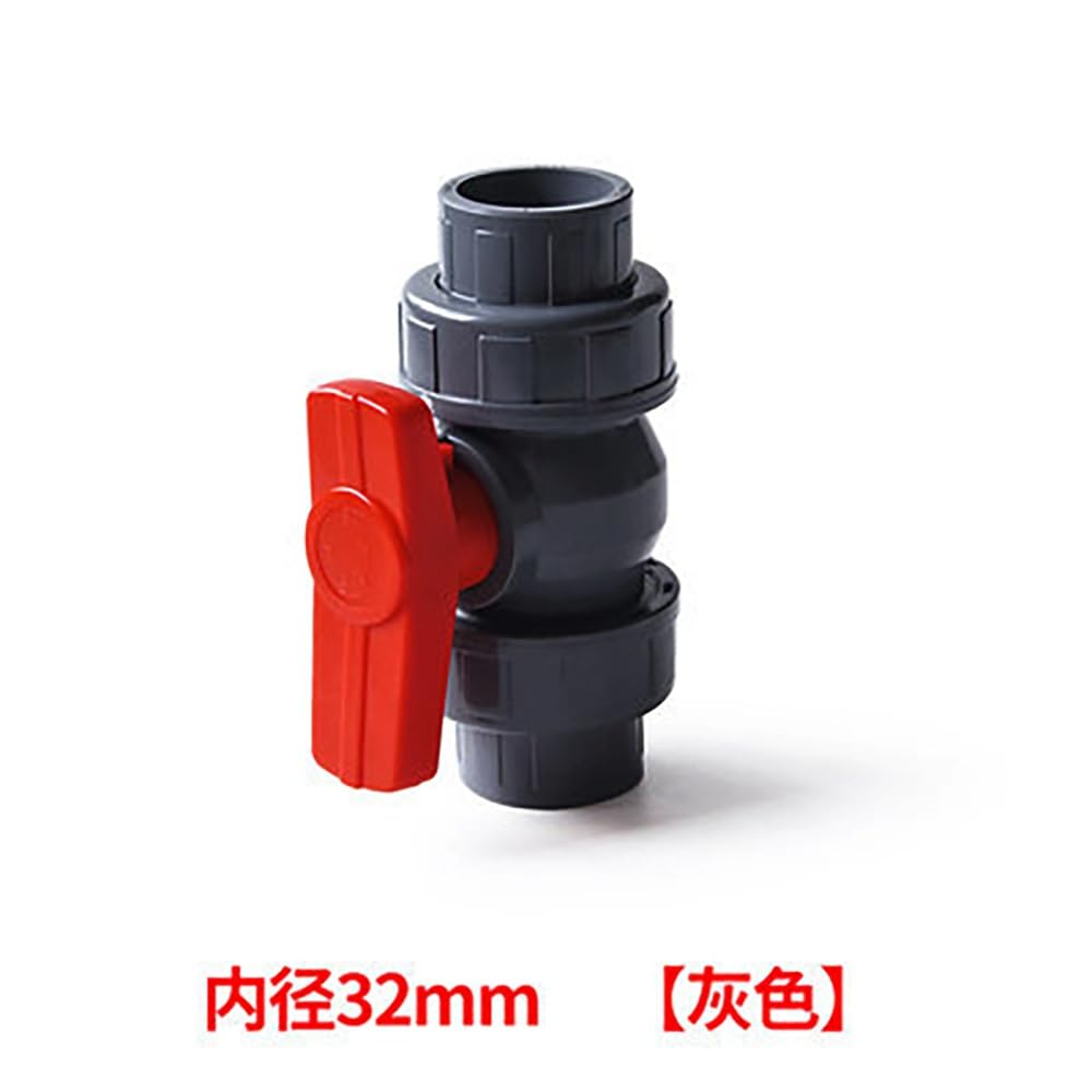 Connettore For Valvola A Sfera Con Raccordo For Tubo In PVC 1 Pezzo, 20/25/32/40/50/63/75/90/110mm For Sistema Di Irrigazione Dell'acqua(Grey,Inner Dia 32mm)