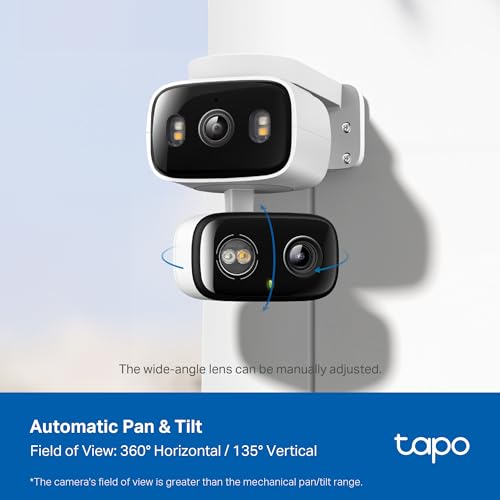 Image of Tapo 2K 3MP Indoor /Outdoor Dual Lens Pan /Tilt Security Camera - 130 Wide-Angle + 6mm Telephoto, 360 Pan, Free Person /Vehicle Detection, SD /Cloud Storage, Works w /Alexa & Google Home - HybridCam Duo