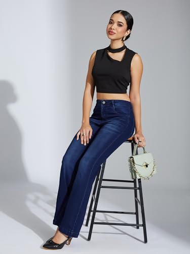 Image of Miss Chase Women's Wide Leg High Rise Regular-Length Stretchable Denim Jeans