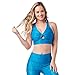 Zumba Sexy Breathable Fashion Bralettes for Women with Straps Fitness Workout Ladies Gym Wear Reggiseno Sportivo, Twist Frontale Blu, XS Donna