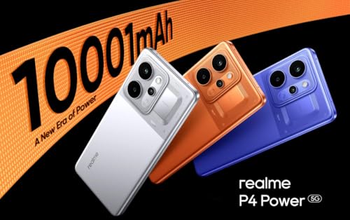 Image of realme P4 Power 5G Smartphone, Trans Silver, 8GB RAM, 256GB Storage, 10001mAh Battery, 6.8 Inch Display, Triple Camera