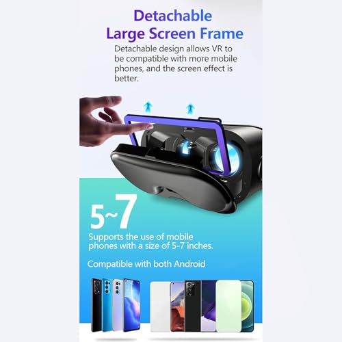 3D VR-Headset Voor Telefoons Van 5 Tot 7 Inch, Virtual Reality 3D VR-Bril, Anti-Blauw Licht, 120° FOV Verstelbaar, Geschikt Voor Bijzienden, Met Controller, Voor Beginners - Afbeelding 4