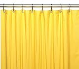Magnetized Shower Curtain Liner with Metal Grommets Yellow